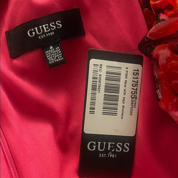Guess Red Floral High-Low Cocktail and Party Dress - Picture 2 of 3